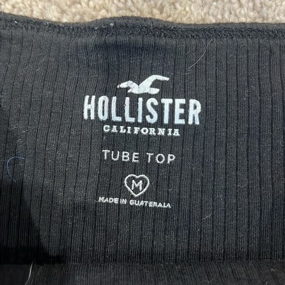 Hollister Ribbed Tube Top black size M cropped - Picture 2 of 3